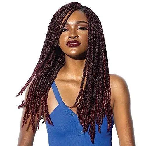 ~Sensationnel Ruwa prestretched braiding hair - 2x Ruwa 18 inch water repellent kanekalon fast dry synthetic braid in hair extensions - 2X RUWA Jamaican Twist 18 Inch (1 pack, SM1B/27)