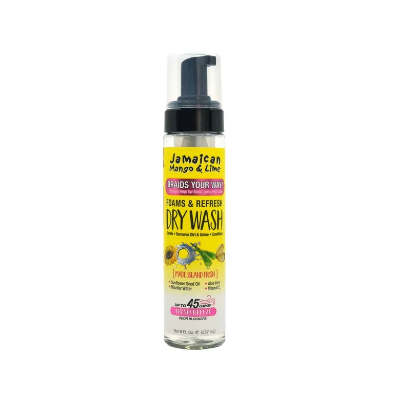 ~Jamaican Mango & Lime Foams Braid Your Way 8 fl. oz., Micellar Water Refresh Dry Wash,