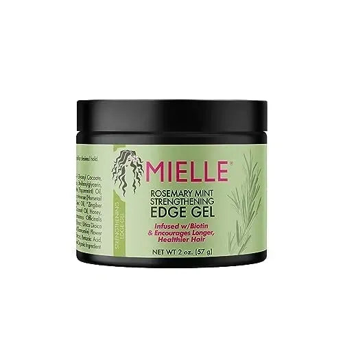 ~Mielle Organics Rosemary Mint Strengthening Edge Gel, Biotin & Essential Oil Hair Styling Treatment, 2 Ounces