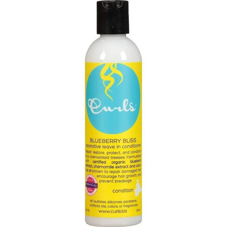 ~Curls Blueberry Bliss Reparative Leave In Hair Conditioner 8 Oz