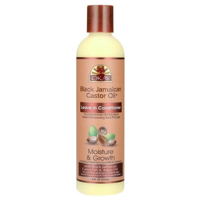 ~Okay Pure Naturals Black Jamaican Castor Oil Leave In Conditioner with Argan Oil, 8 fl oz