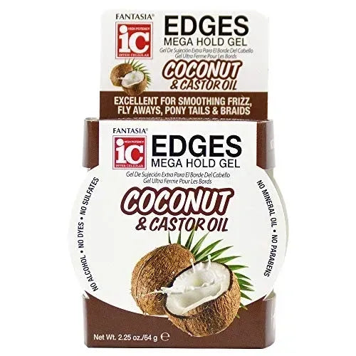 ~Fantasia Ic Coconut & Castor Oil Edges Mega Hold Gel