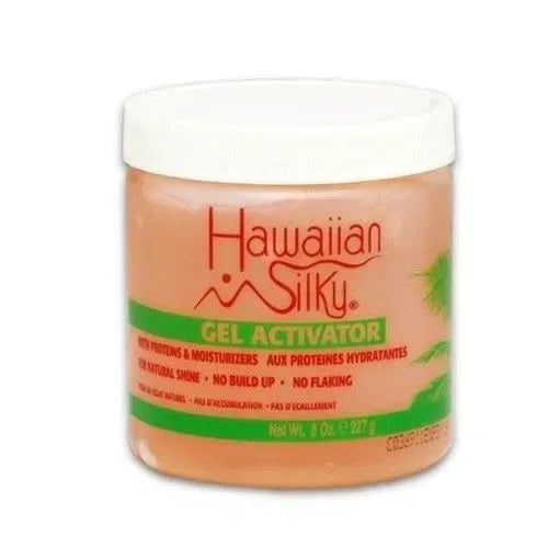 ~Hawaiian Silky Curl Gel Activator 8 oz Flake-Free Treatment - Natural Protein Extracts to Moisturize Dry & Damaged Hair - For Color Treated Hair - Good on Men, Women & Kid