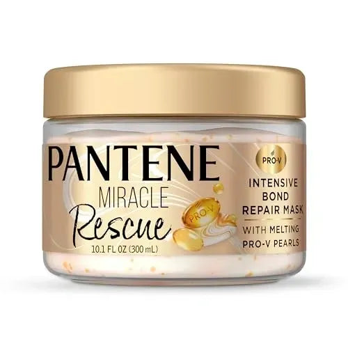~Pantene Miracle Rescue Hair Mask, Intensive Bond Repair with Melting Pro-V Pearls, Melts Away Damage, Builds Bonds, Strengthens Against Damage, Deep Conditioning for Dry Damaged Hair, 10.1 fl oz