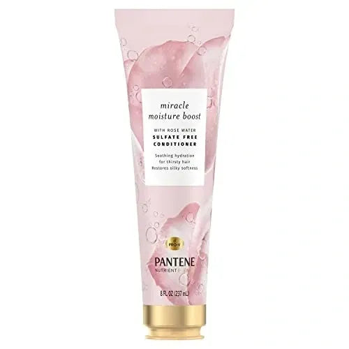 ~Pantene Nutrient Blends Miracle Moisture Boost Rose Water Conditioner for Dry Hair, Sulfate Free, 8 Fl Oz