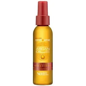 ~Argan Oil Anti Humidity Gloss & Shine Mist By Creme Of Nature, Argan Oil Of Morocco, Provides Heat Protection, 4 Fl Oz