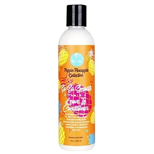 ~Curls Poppin Pineapple So So Smooth Vitamin C Leave In Conditioner - Conditions & Softens Hair - For Wavy, Curly, and Coily Hair Types, 8 Ounces