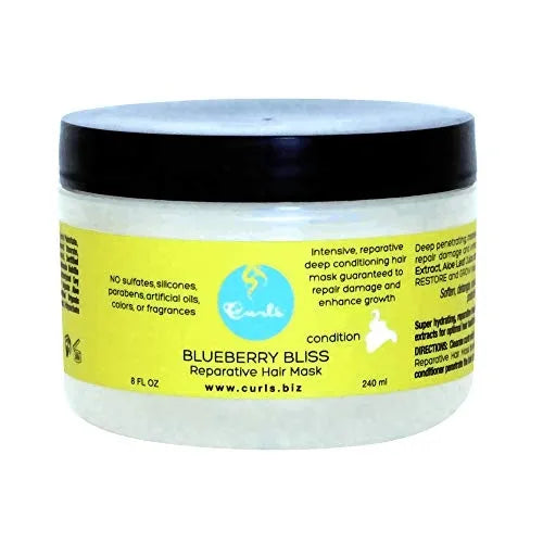 ~Curls Blueberry Bliss Reparative Hair Mask - Deep Conditioning - Repair, Protect, Restore, and Grow Your Detangle and Moisturize Hair - All Curly Hair Types, 8 Fl Oz