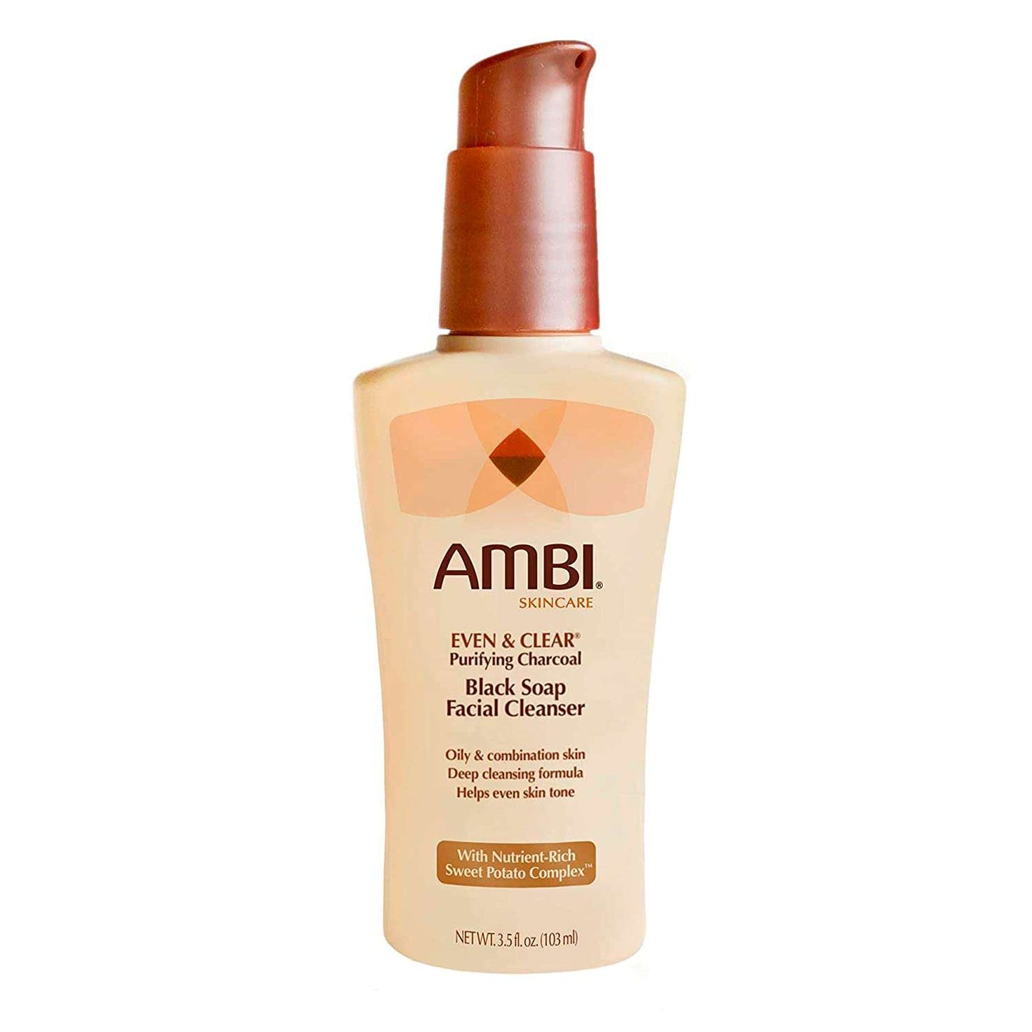 ~AMBI Even Clear Purifying Charcoal Black Soap Facial Cleanser, 3.5 Oz.