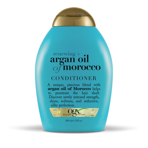 ~OGX Renewing + Argan Oil of Morocco Hydrating Hair Conditioner, Cold-Pressed Argan Oil to Help Moisturize, Soften & Strengthen Hair, Paraben-Free with Sulfate-Free Surfactants, 13 fl. oz