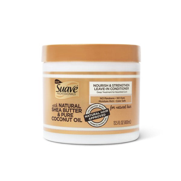 ~Suave Professionals for Natural Hair Nourish and Strengthen Leave-in Conditioner Paraben-Free and Dye-Free for Coily Hair, 13.5oz
