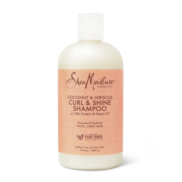 ~SheaMoisture Coconut and Hibiscus Curl and Shine Coconut Paraben Free Shampoo for Curly Hair 13 oz