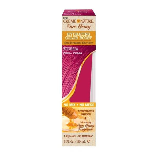 ~Creme Of Nature Pure Honey Hydrating Color Boost Semi Permanent Hair Color Fuchsia, 3 Oz