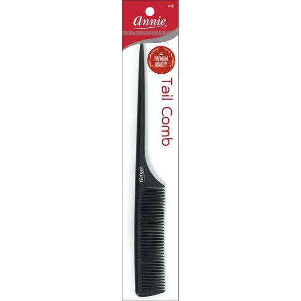 ~Annie Premium Rat Tail Comb Black 1ct